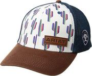 Ariat Womens Cactus Print Adjustable Snapback Hat (White/Blue, One Size)
