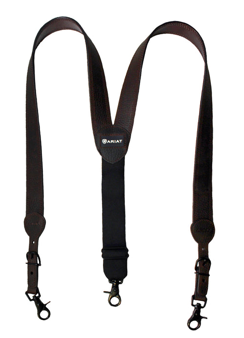 Ariat Mens Basic Adjustable Rowdy Leather Gallus Suspenders