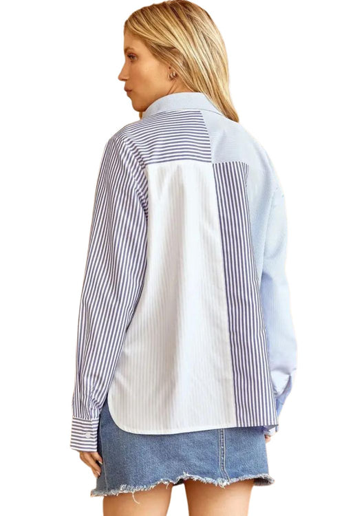 Andree by Unit Womens Colorblock Striped Long Sleeve Top