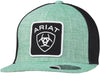 Ariat Mens Shield Patch Logo Mesh Adjustable Snapback Cap Hat (Green/Black)