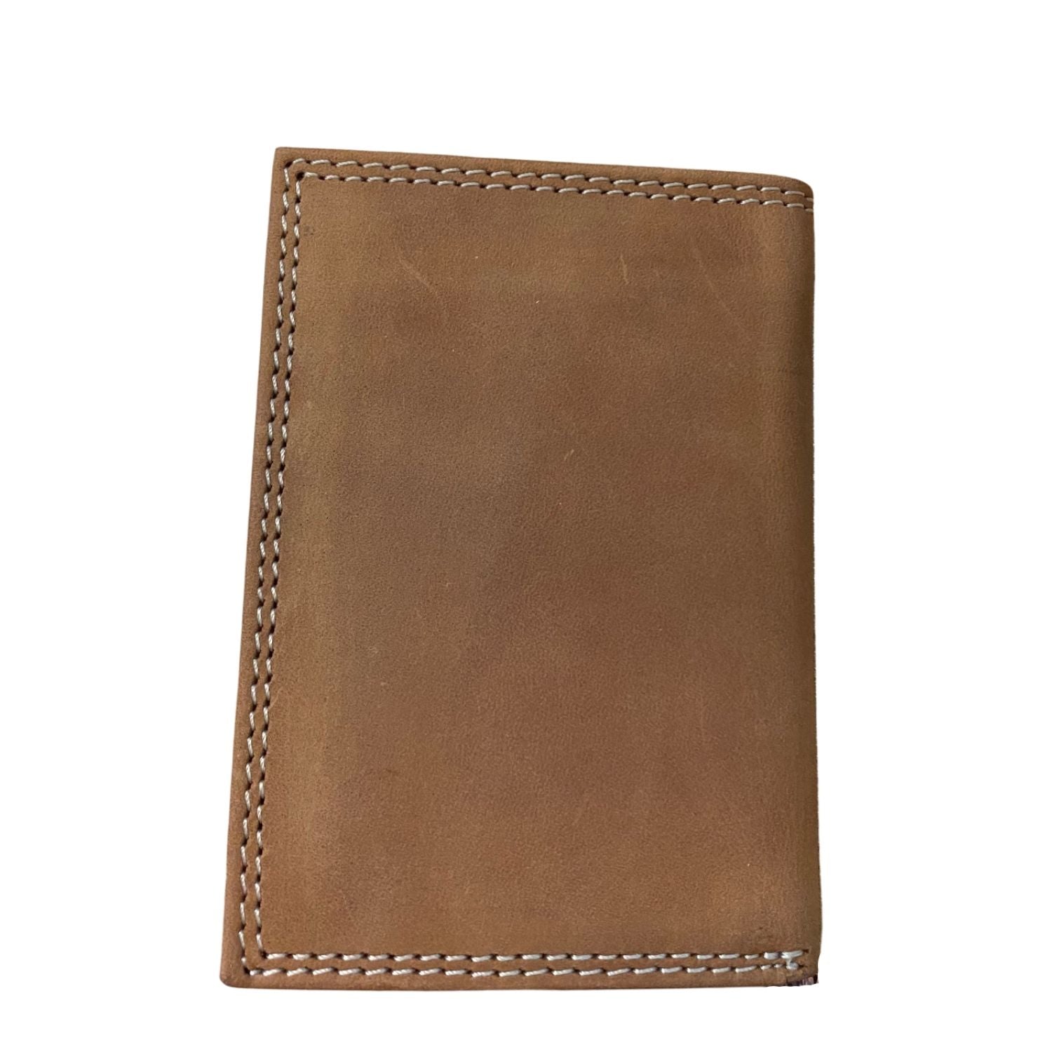 Ariat Mens Leather Embossed Shield Logo Tri-fold Wallet, Brown