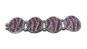 Blazin Roxx Womens Stretch Rhinestone Bracelet (Silver/Pink, One Size)