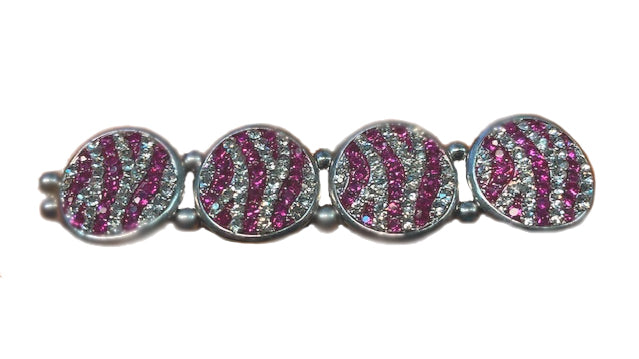 Blazin Roxx Womens Stretch Rhinestone Bracelet (Silver/Pink, One Size)