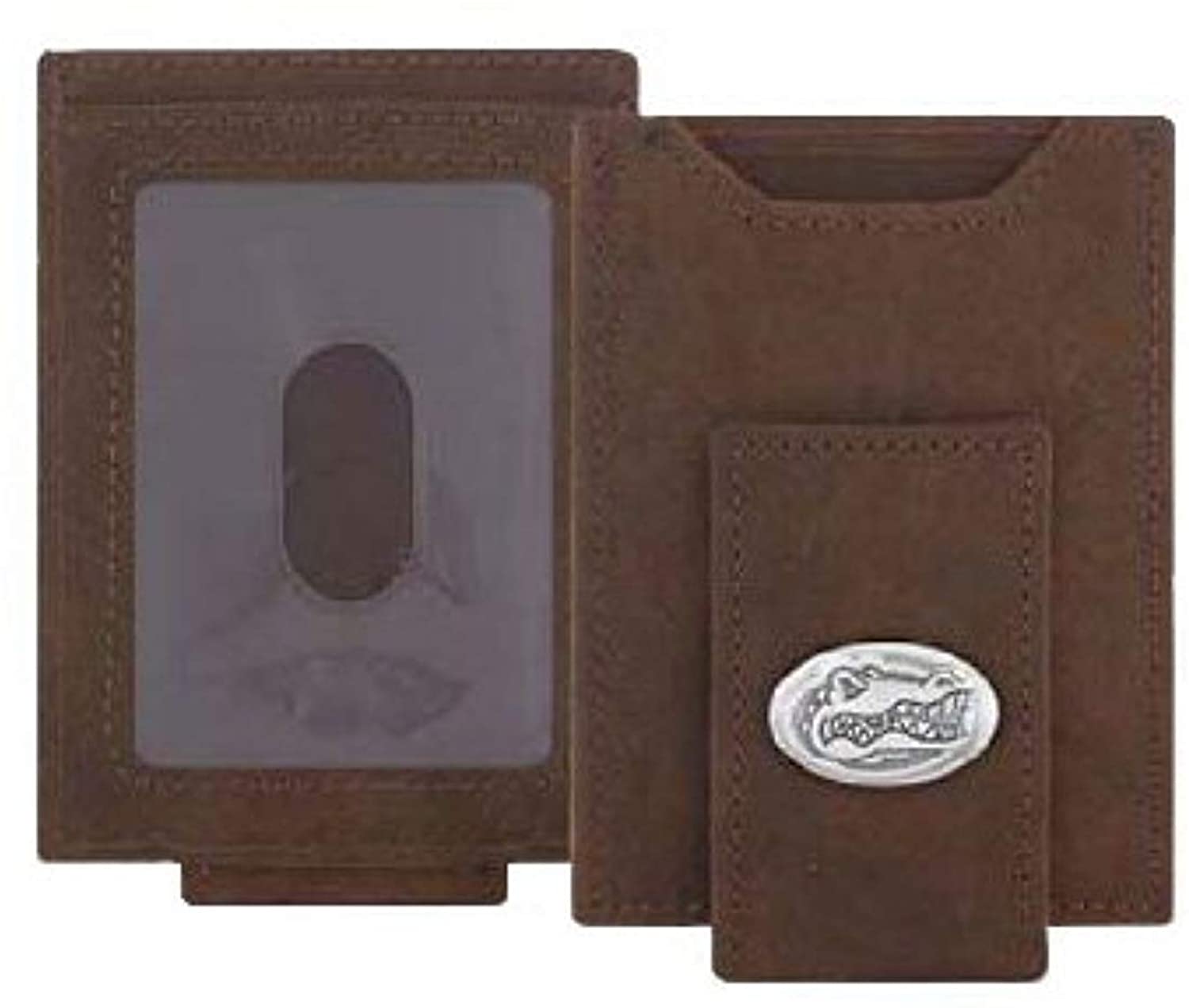 ZEP-PRO Mens Collegiate Crazy Horse Leather Front Pocket Wallet