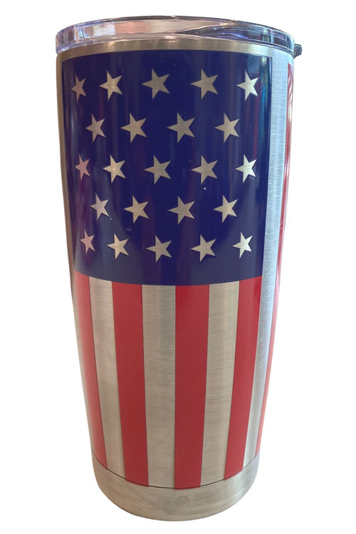 Carson Home Accents U.S.A Flag 20oz Stainless Steel Drink Tumbler