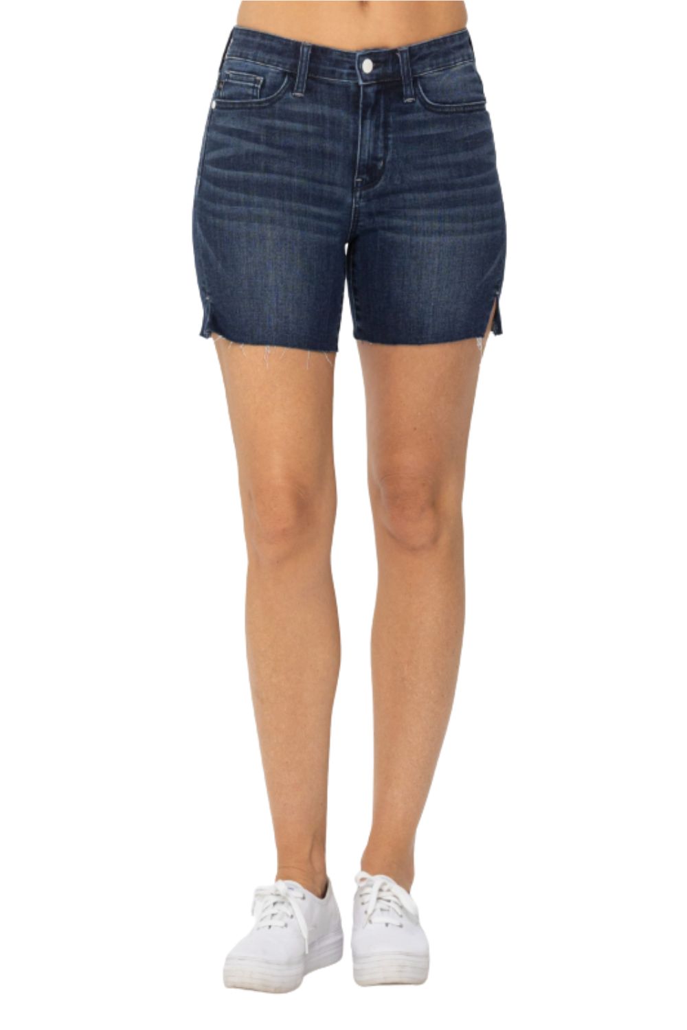 Judy Blue Womens Mid Rise Cutoff Denim Shorts