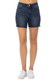 Judy Blue Womens Mid Rise Cutoff Denim Shorts