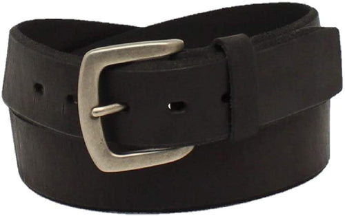 Ariat Mens 1 1/2" Beveled Edge Embossed Logo Leather Belt, Black