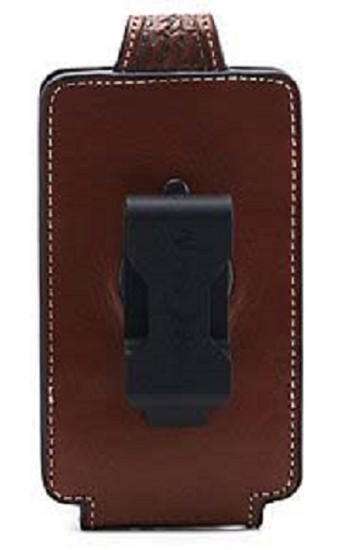 Ariat Unisex Leather Embossed Basket Weave Belt Clip Cell Phone Case, Brown