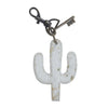 Myra Bag White Cactus Leather Keychain Purse Charm