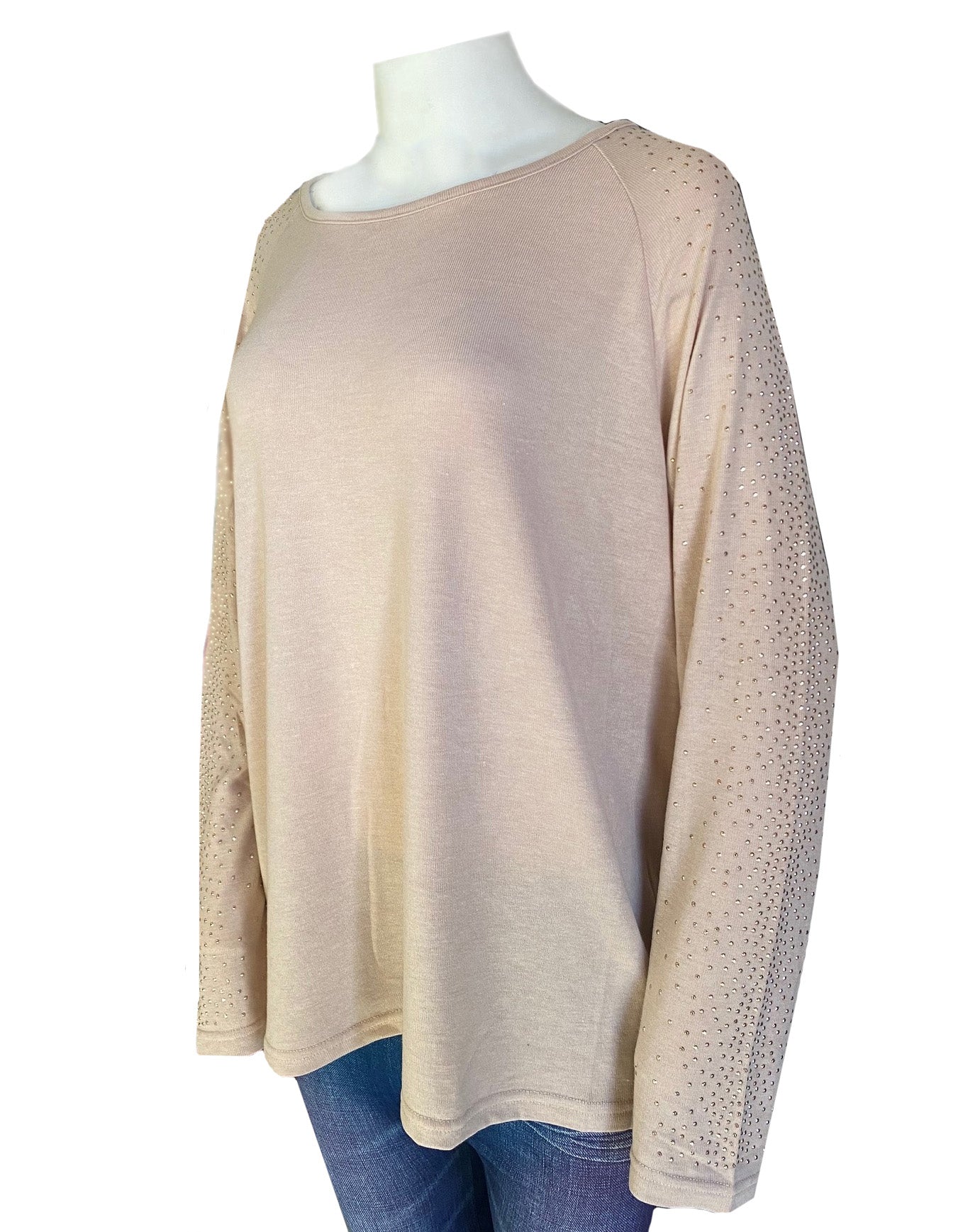 Vocal Womens Rhinestone Long Sleeve Top