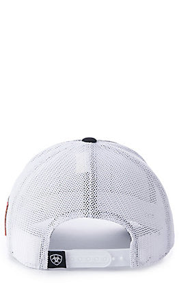 Ariat Mens Mexico Flag Adjustable Snapback Mesh Cap Hat (Heather Grey, One Size)