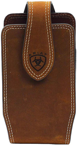Ariat Solid Stitched Leather Cell Phone Case ( Medium Brown, Medium)