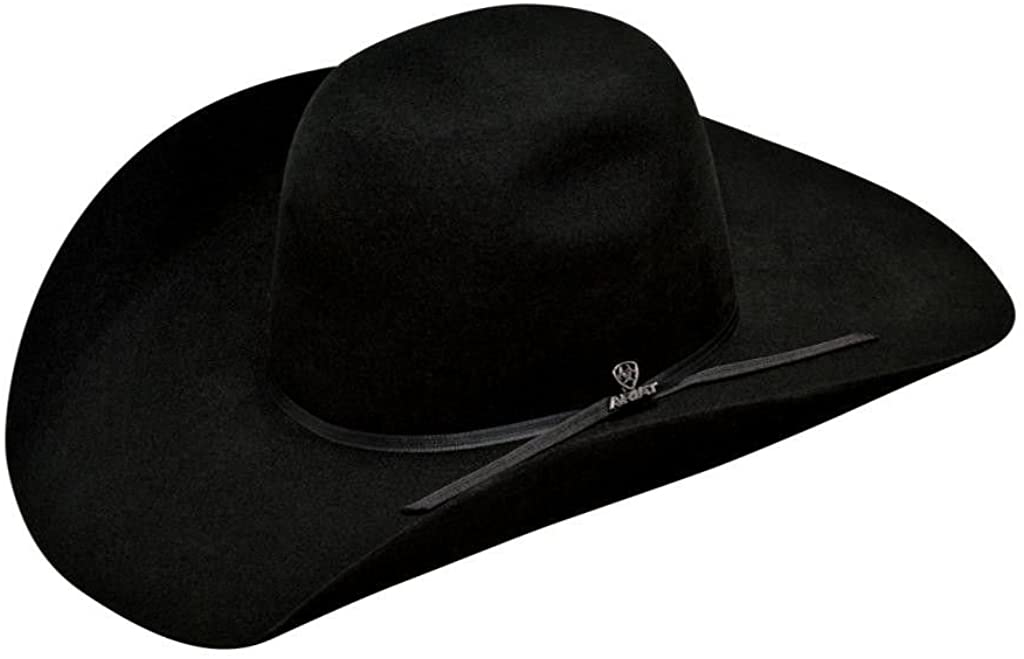 Ariat Mens Wool Punchy Crown 2-Cord Band Western Hat