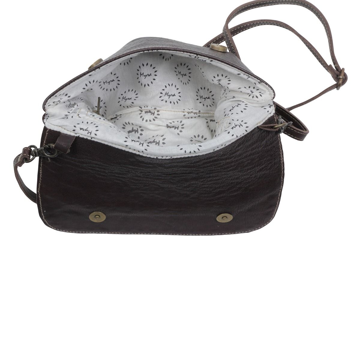 Myra Bag Womens Chocosplash Hand-Tooled Shoulder Bag