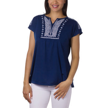 Micky London Womens Embroidered Blouse