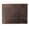 Ariat Mens Pebbled Leather Embossed Shield Logo Bifold Wallet, Brown