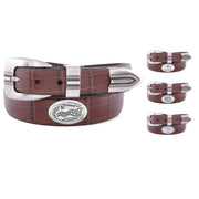ZEP-PRO Mens NCAA Croc Leather Concho Belt