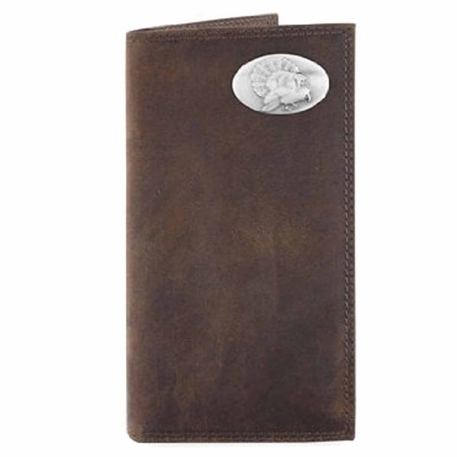 ZEP-PRO Mens Crazy Horse Leather Concho Secretary Wallets