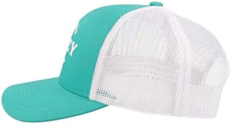 Hooey Mens Saloon Adjustable Snapback Trucker Mesh Back Hat, Teal/White