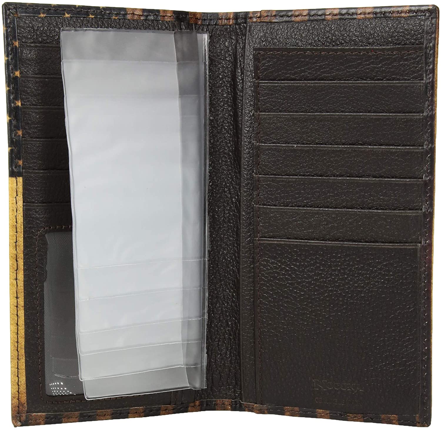 Nocona Mens Vintage USA Flag Leather Rodeo Wallet Checkbook Cover