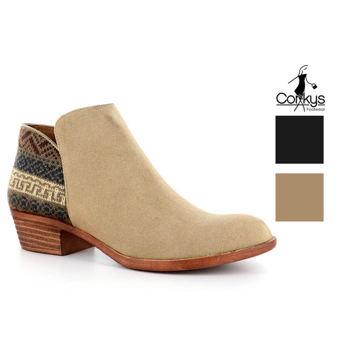 Corkys Womens Limitless Hair-on Ankle Booties