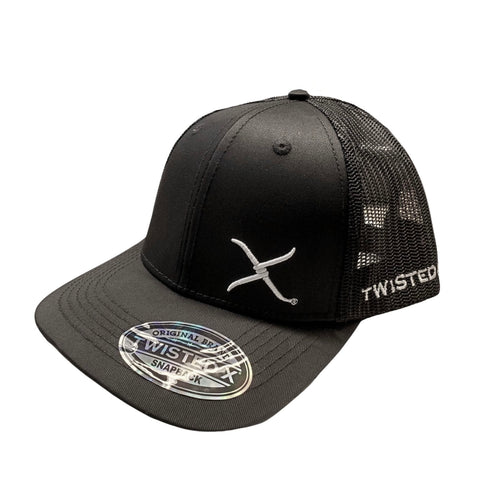 Twisted X Mens Adjustable Snapback Mesh Cap Hat (Black)