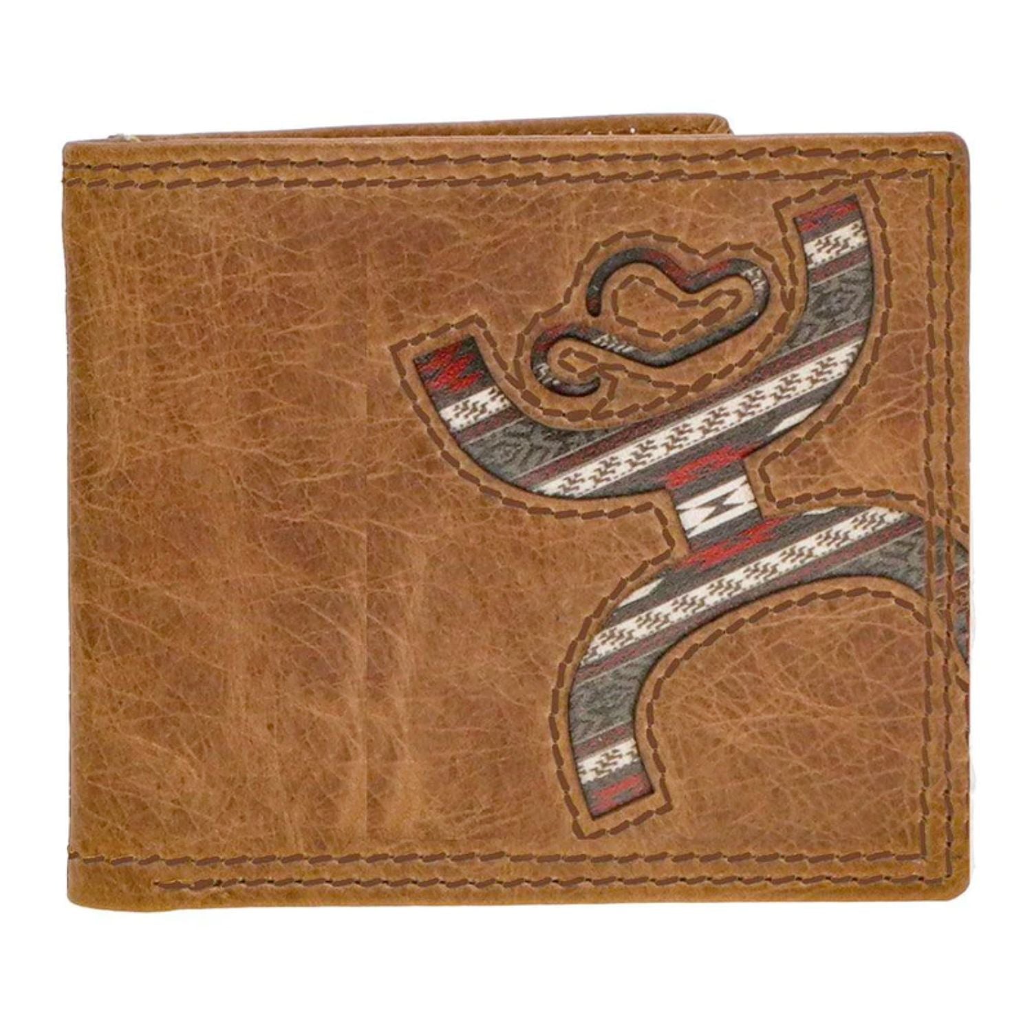 Hooey Original Mens Nomad Print Bi-fold Wallet, Brown / Red
