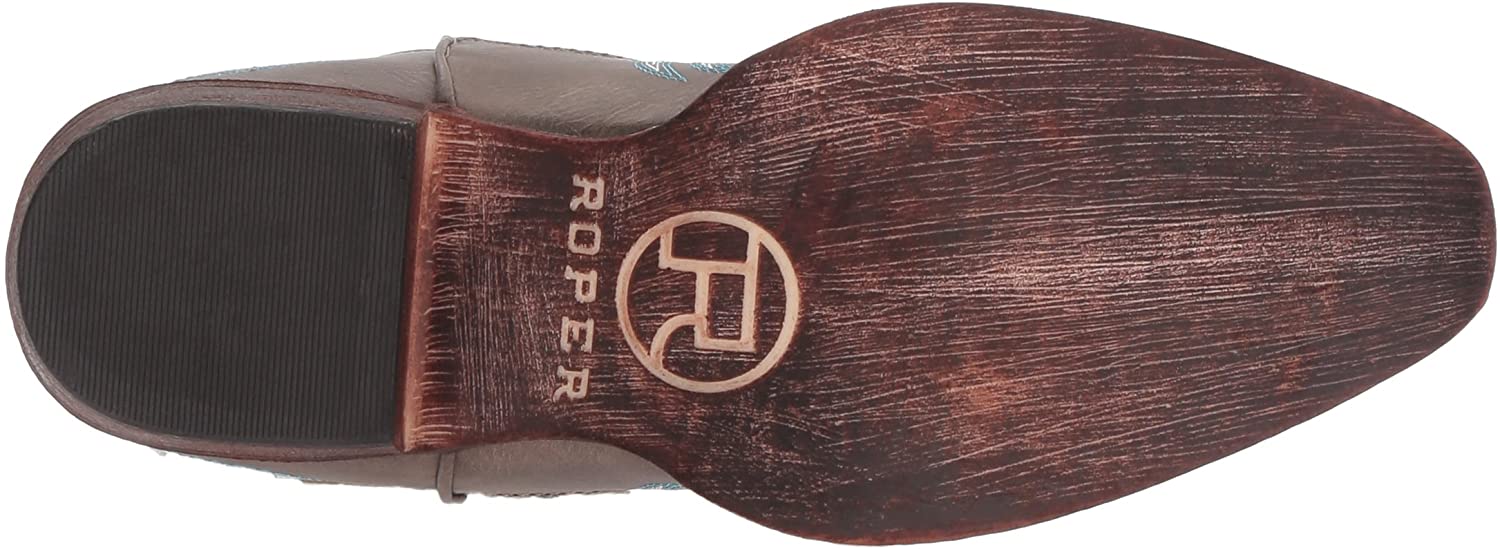 Roper Womens Riley Fashion Faux Leather Snip Toe Brown Western Boot