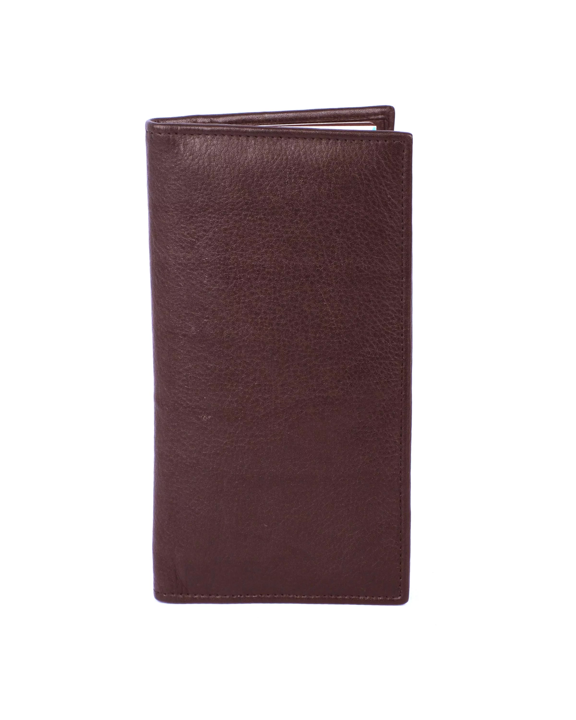 Roma Leathers Genuine Leather RFID Safe Zip Pocket Checkbook Style Wallet