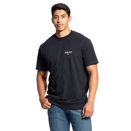 Ariat Mens Rebar Cotton Strong Logo Short Sleeve T-Shirt, Black