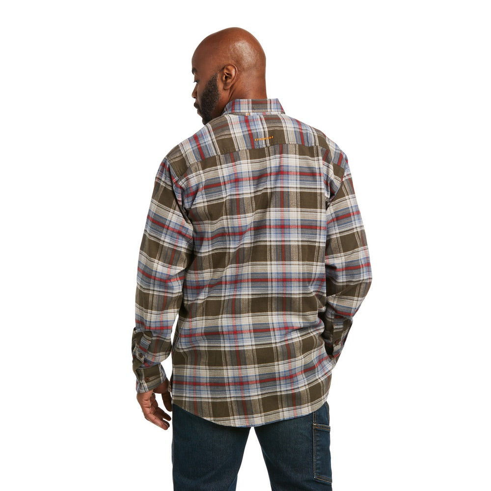 Ariat Mens Rebar Plaid Flannel Durastretch Work Shirt