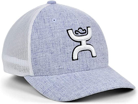 Hooey Mens Ash 6-Panel Flexfit Embroidered Logo Baseball Hat, Black/Calock Black