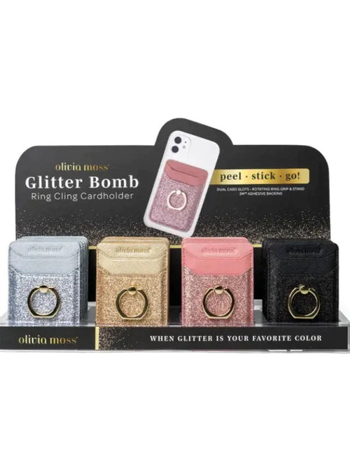 Olivia Moss Glitter Bomb Ring Cling Cardholder