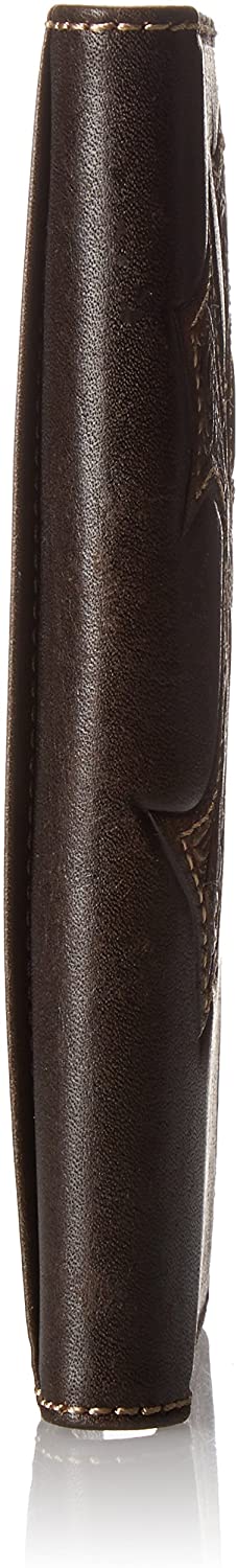 Nocona Mens Diagonal Cross Embossed Brown Leather Rodeo Wallet