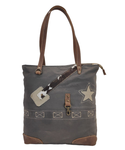 Womens Vintage Style Upcycled Falling Star Tote Bag