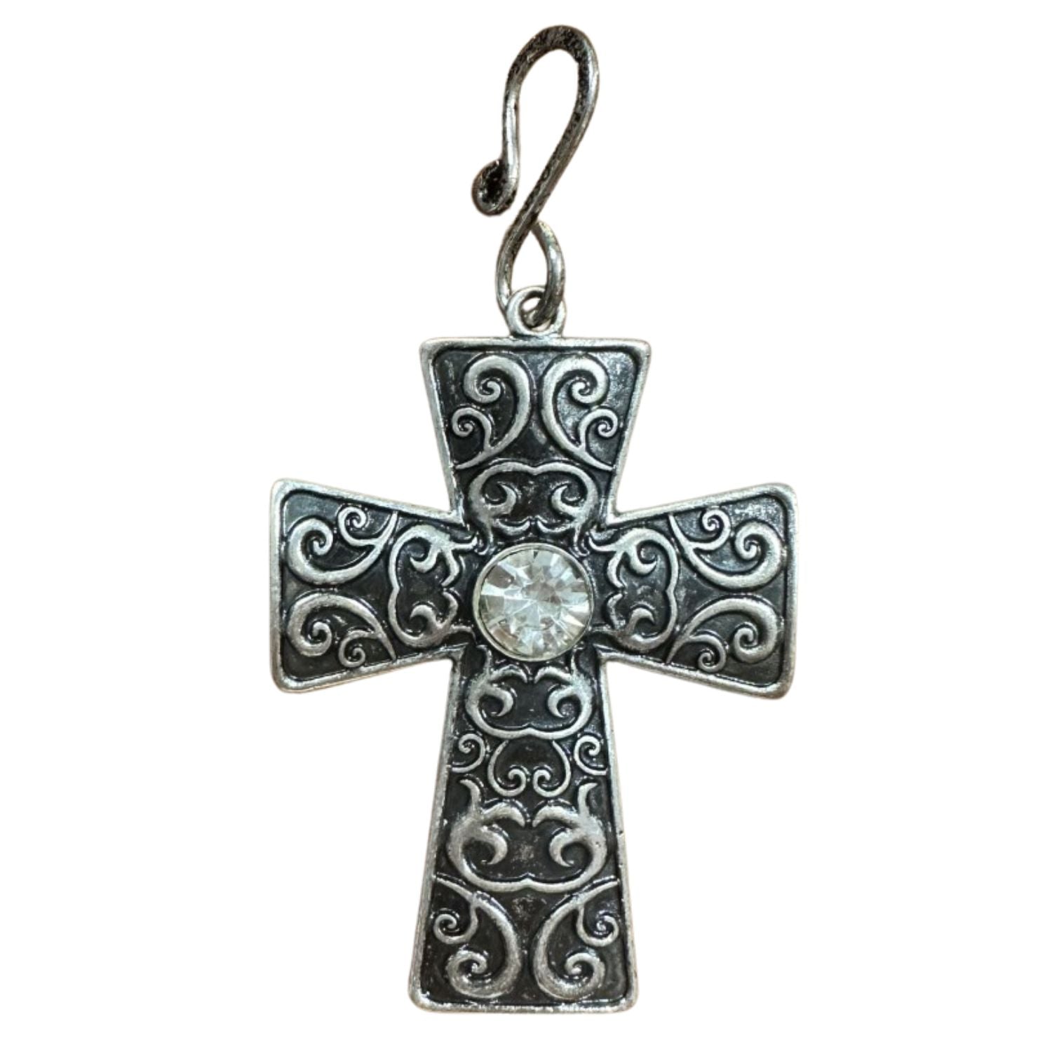 M&F Western Charm Cross Clip on Pendant