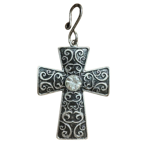 M&F Western Charm Cross Clip on Pendant