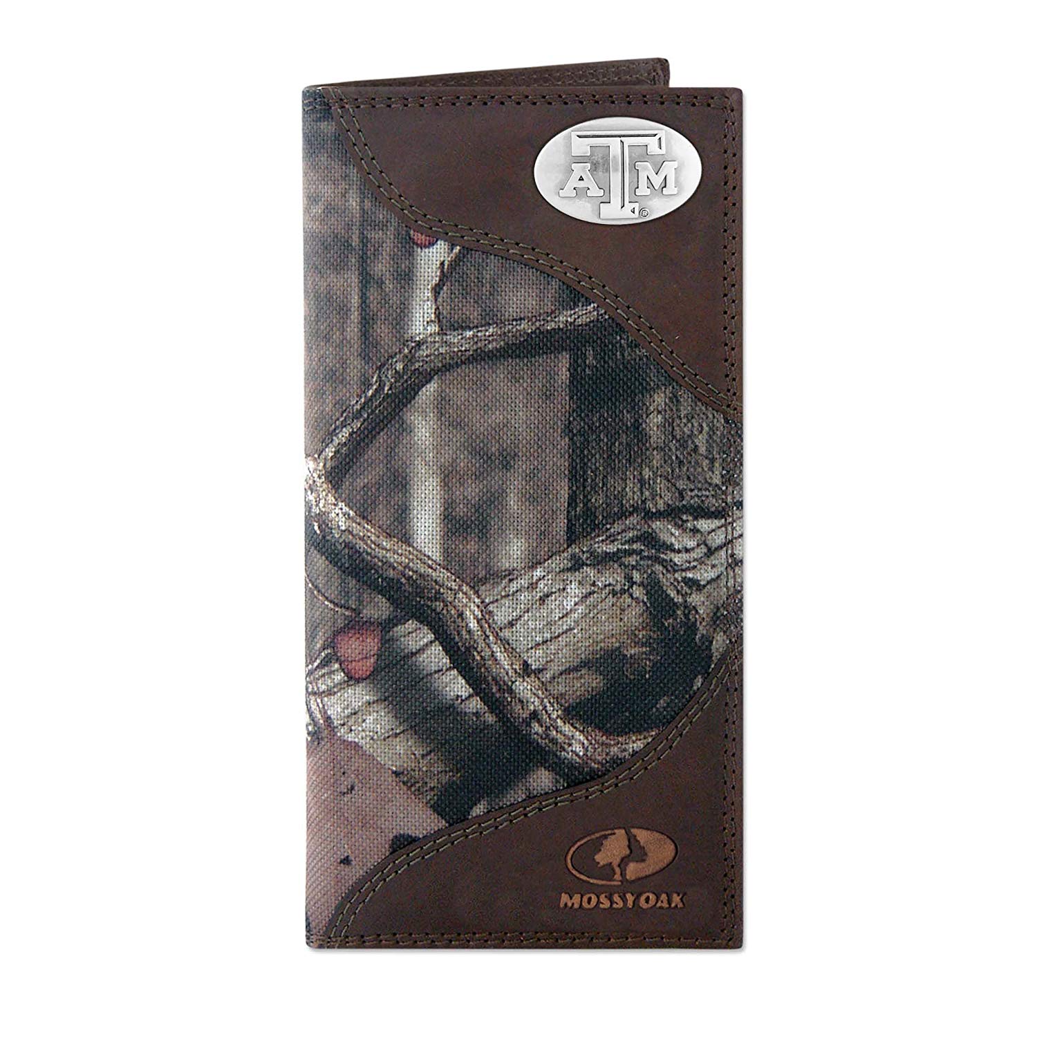 ZEP-PRO Mens Collegiate Mossy Oak Nylon/Leather Concho Wallet
