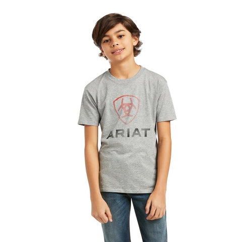 Ariat Youth Boy' Short Sleeve Blends Heather Grey T-Shirt