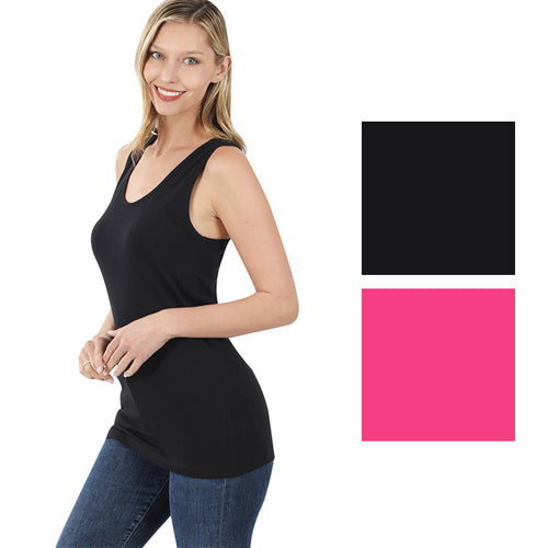 Zenana Womens Cotton Spandex Racerback Tank Top