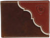 Ariat Mens Two Tone Shield Logo Leather Bifold Wallet