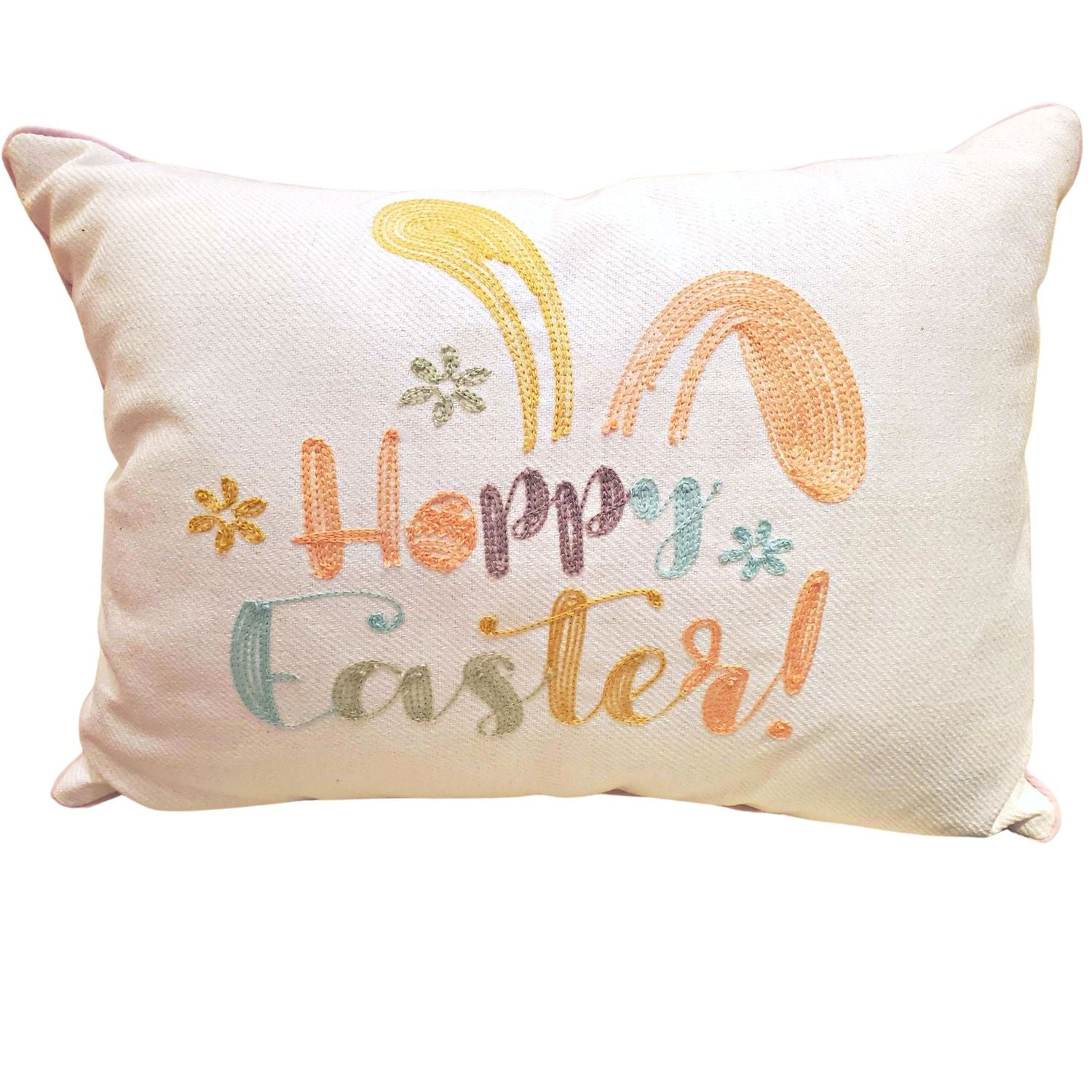 TradeCie Embroidered Happy Easter Pillow, 18" x 13" x 5"