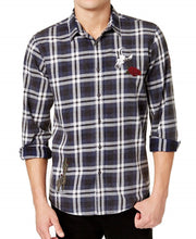 American Rag Mens Ramsay Patched Plaid Shirt
