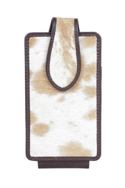 Myra Bag Latte Hairon Leather Cell Phone Holder (5.5" X 3.5" X 1.25")