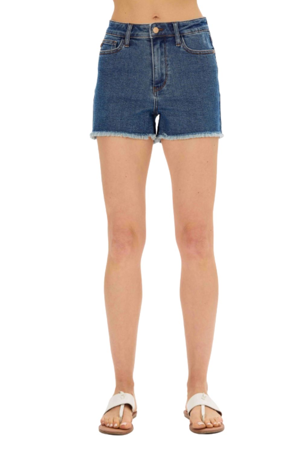 Judy Blue Womens High Waist Cutoff Denim Shorts