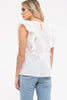 Mine Womens Short Sleeve Eyelet Ruffled Top