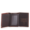 Ariat Mens Two Toned Overlay Embossed Shield Logo Leather Trifold Wallet