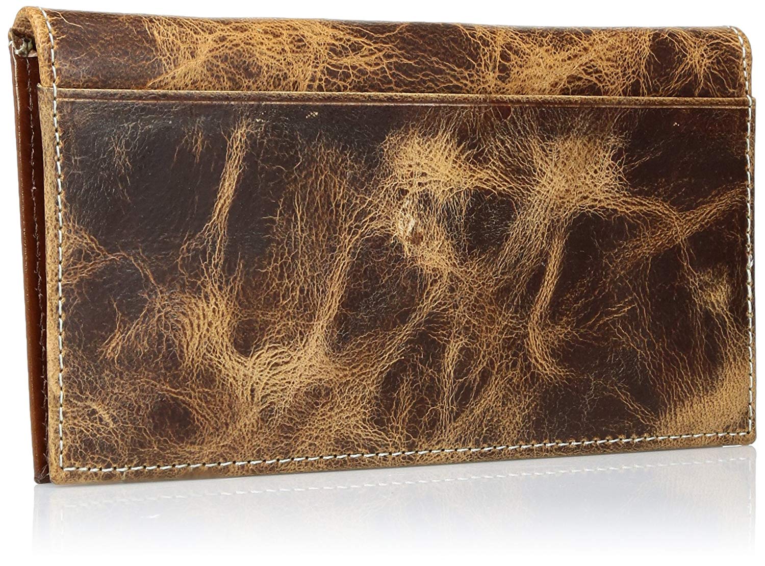 Ariat Mens Distressed Corner Over Circle Rodeo Wallet Checkbook Cover (Tan)