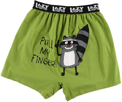 Lazy One Mens Humorous Pull My Finger Printed Boxers